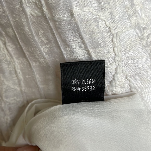 Adrianna Papell Sz 14 White Jacquard Print and Embroidered Capped Sleeve Dress - Picture 12 of 15